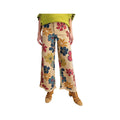 Easel Women's Floral Printed Enzyme Washed Stretch Twill Pants, Dijon