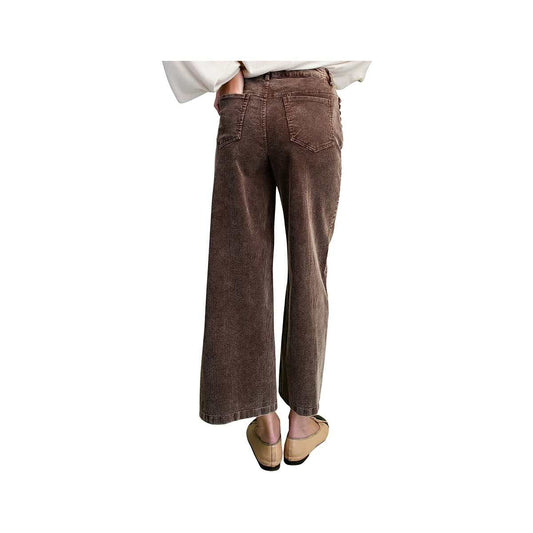 Easel Women's Washed Corduroy Pants, Brown, alternate view 1
