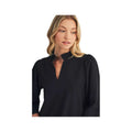 JODIFL Women's Crinkled Solid 3/4 Sleeve Top