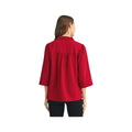 JODIFL Women's Crinkled Solid 3/4 Sleeve Top