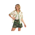 JODIFL Women's Floral Short Sleeve Embroidered Cardigan Sweater