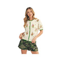 JODIFL Women's Floral Short Sleeve Embroidered Cardigan Sweater