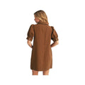 JODIFL Women's Short Puff Sleeves Polka Dot Dress, Brown, alternate view 1