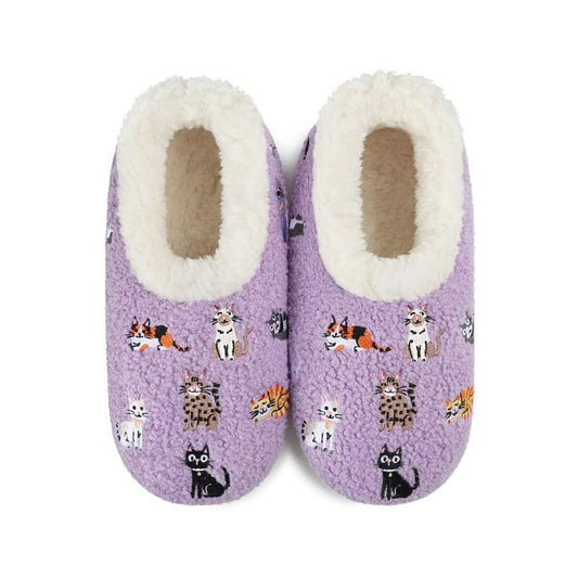 Snoozies Women's Mini Embroidered Slipper Socks, Cat, alternate view 1