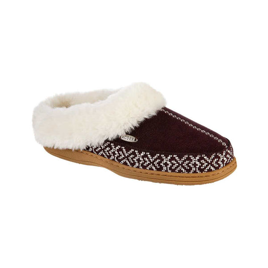 Acorn Women's Greta Embroidered Clog Slippers, Raisin