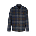 North River Men's Jacquard Knit Button Front Long Sleeve Shirt, Navy