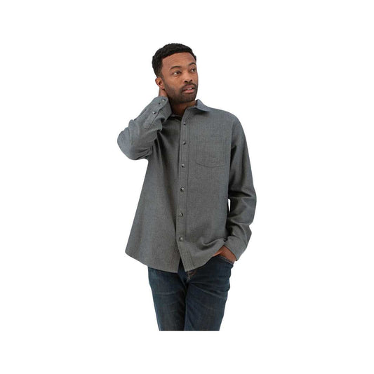 Old Ranch Men's Rustic Ridge Organic Cotton Flannel Shirt, Charcoal