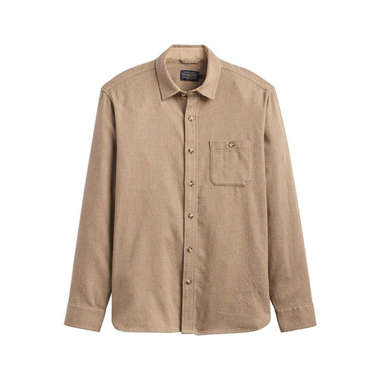 Pendleton Men's Fremont Cotton Long Sleeve Flannel Shirt, Tan Donegal