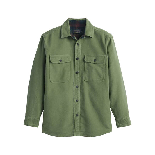 Pendleton Men's Belmont Long Sleeve Moleskin Shirt, Olive
