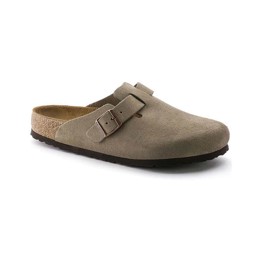 Birkenstock Boston Soft Footbed Suede Clogs Taupe Suede
