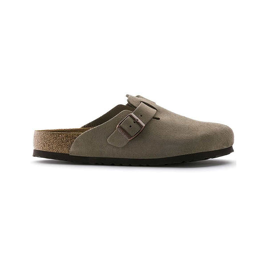 Birkenstock Boston Soft Footbed Suede Clogs Taupe Suede