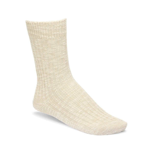 Birkenstock Women's Cotton Slub Socks, Beige White