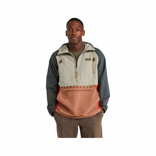 L.L.Bean Men's Mountain Classic Colorblock Anorak Jacket Fad Olv Gold Ash
