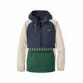 L.L.Bean Men's Mountain Classic Colorblock Anorak Jacket Crbn Nvy Dp Grn