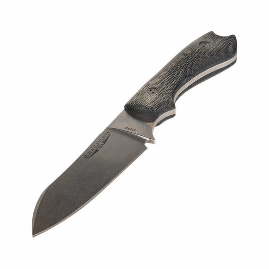 Color swatch for Bradford Knives Guardian 3 Sheepsfoot Knife - Stonewash Finish in Black