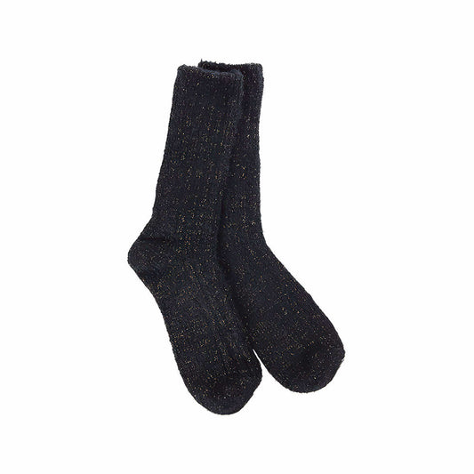 World's Softest Women's Holiday Ragg Feather Crew Socks Smokey