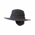 Versatile dark grey outdoor hat with a wide brim and neck flap for sun protection, made from durable, breathable material.