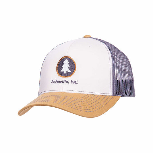 Asheville Circle Pine Trucker Hat Mink Caramel G
