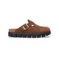 Birkenstock Women's Boston Chunky Suede Clogs  Darktea Black