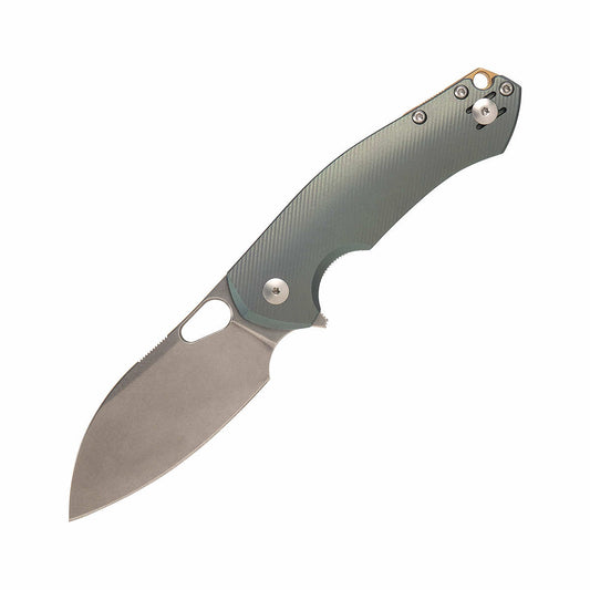 Color swatch for GiantMouse Biblio XL Mast General Store Exclusive Knife in Green Anodized Ti