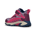 Merrell Youth Moab Speed Mid 2 A/C Waterproof Boots, Berry Navy, alternate view 2
