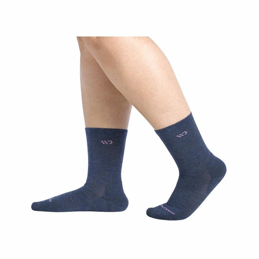 Wide Open Women's Solid Cushioned Micro Crew Socks Denim
