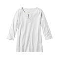 L.L.Bean Women's Pima Cotton Three-Quarter-Sleeve Splitneck Tunic White