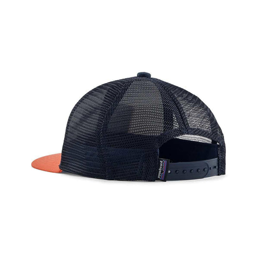 Color swatch for Patagonia Kids' Ridge Rise Stripe Trucker Hat in Coho Coral