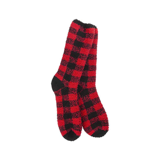 Color swatch for World's Softest Women's Fireside Crew Socks in Orange White