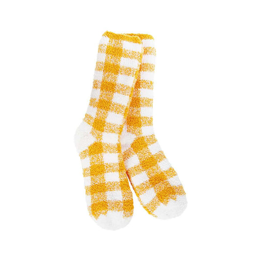 World's Softest Women's Fireside Crew Socks Orange White