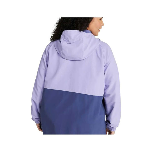 L.L.Bean Women's Mountain Classic Colorblock Anorak Jacket - Curvy  Frenchlilac