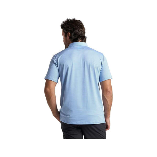 Birddogs Men's Performance Short Sleeve Polo Shirt Medblu Pncil Strp