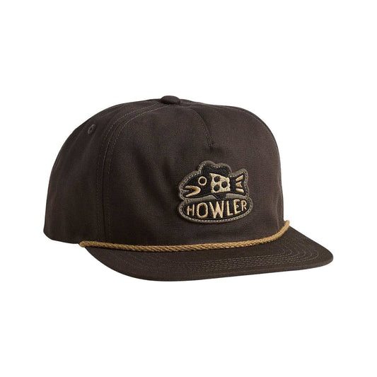 Howler Brothers Travelin' Fish Snapback Hat Antique Black
