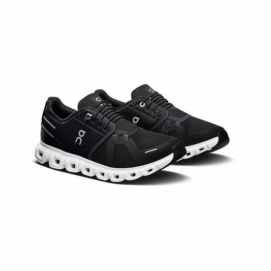 On Women's Cloud 6 Running Shoes - Wide Black White