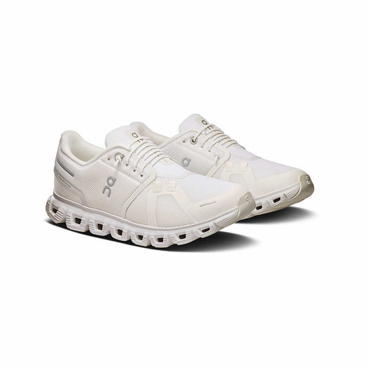 On Women's Cloud 6 Running Shoes - Wide White White
