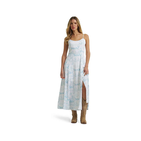 Wrangler Women's Western Sleeveless Tank Maxi Dress White