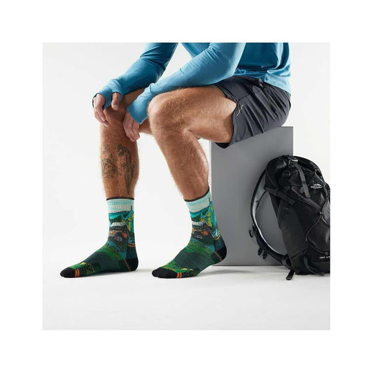Smartwool Men's Hike Trail Trekker Print Crew Socks Winter Moss