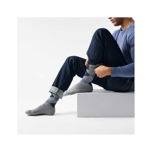 Smartwool Men's Everyday Diamond Jim Argyle Crew Socks Light Gray