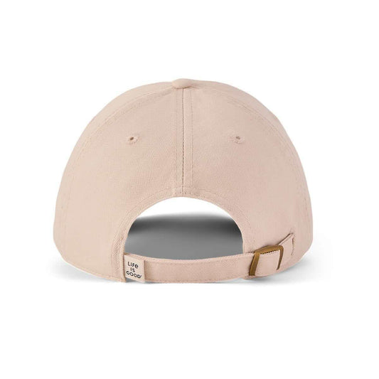 Life is Good Vintage Wordmark Stacked Chill Cap Birch White