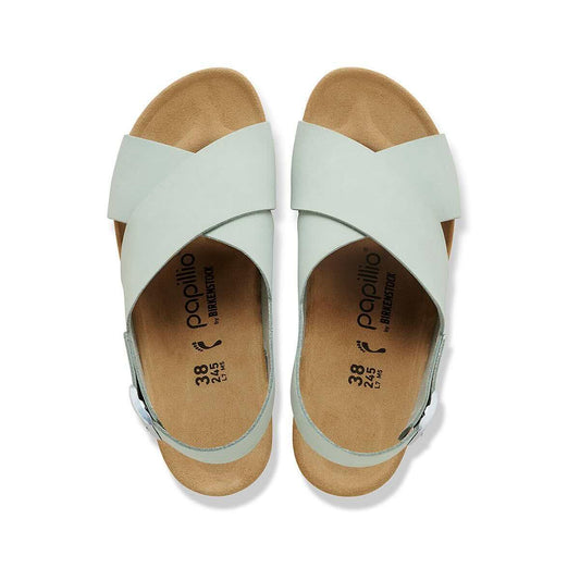 Color swatch for Birkenstock Women's Samira Leather Wedge Sandals - Narrow in Pure Sage