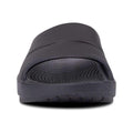 OOFOS Women's OOahh Luxe Slide Sandals, Black, alternate view 2