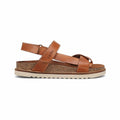 Taos Footwear Women's Sideways Sandals, Caramel, alternate view 1