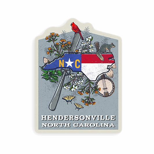 Lantern Press Hendersonville North Carolina State Treasure Trove Small Sticker