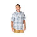 Carhartt Men's Fort Loose Short Sleeve Plaid Shirt Blue Aura