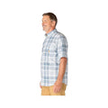 Carhartt Men's Fort Loose Short Sleeve Plaid Shirt  Blue Aura