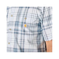 Carhartt Men's Fort Loose Short Sleeve Plaid Shirt  Blue Aura