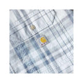 Carhartt Men's Fort Loose Short Sleeve Plaid Shirt  Blue Aura
