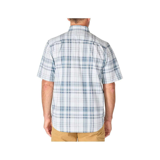 Color swatch for Carhartt Men's Fort Loose Short Sleeve Plaid Shirt - Tall in Blue Aura
