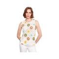 Charlie B Women's Sleeveless Flower Crochet Top Multicolor P