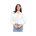 Charlie B Women's Fringe Edges Colored Twill Jacket White